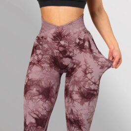 Seamless Tie Dye Women Yoga Pants