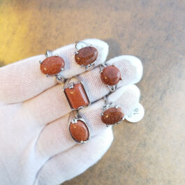 Variety Of Natural Stone Rings Hand Jewelry