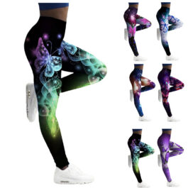 Fitness Breathable Skinny Butterfly Printed Yoga Pants