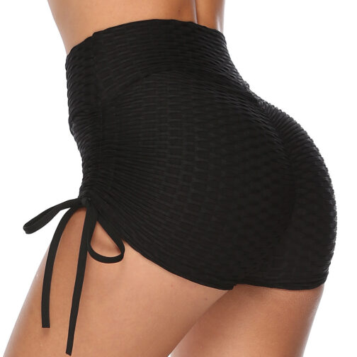 Drawstring Shorts Textured Butt Lift Gym Workout Slim Jogging Shorts - Image 3