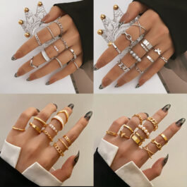 Butterfly Pearl Ring 10-piece Metal Dripping Pearl Ring