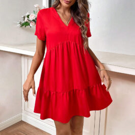 Women’s Wear Short Sleeve Holiday Dress