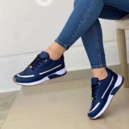 Casual Lace-up Flat Shallow Round Toe Sports Walking Women Shoes