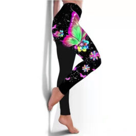 Fitness Breathable Skinny Butterfly Printed Yoga Pants