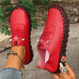 Stitched Crepe-soled Soft-leather Flats